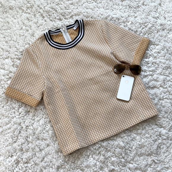 English Factory Tops - English Factory Windowpane Plaid Boxy Shirt